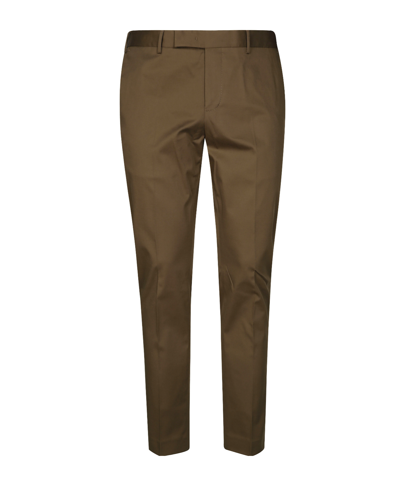 Pt01 Cropped Slim-fit Chinos In Brown
