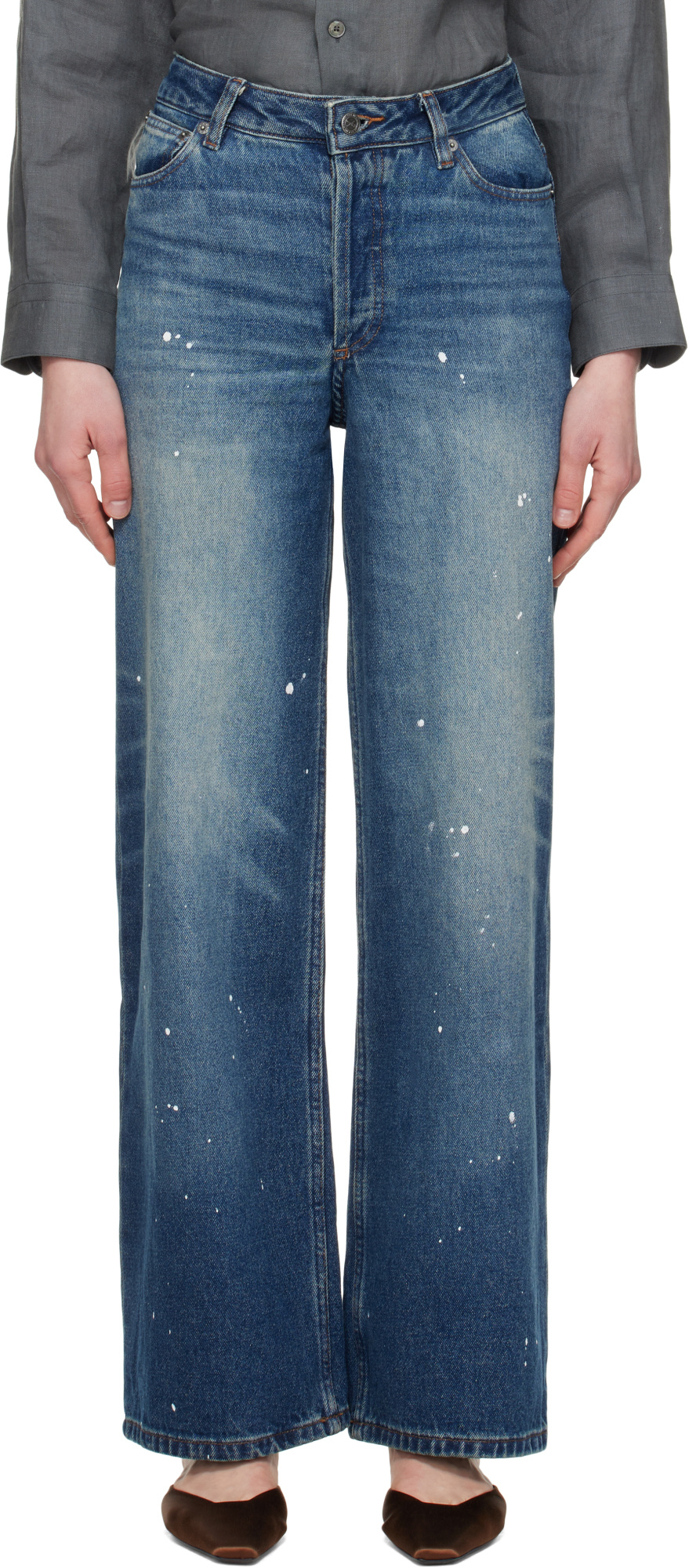 Apc Belt Loop Jeans In Blue