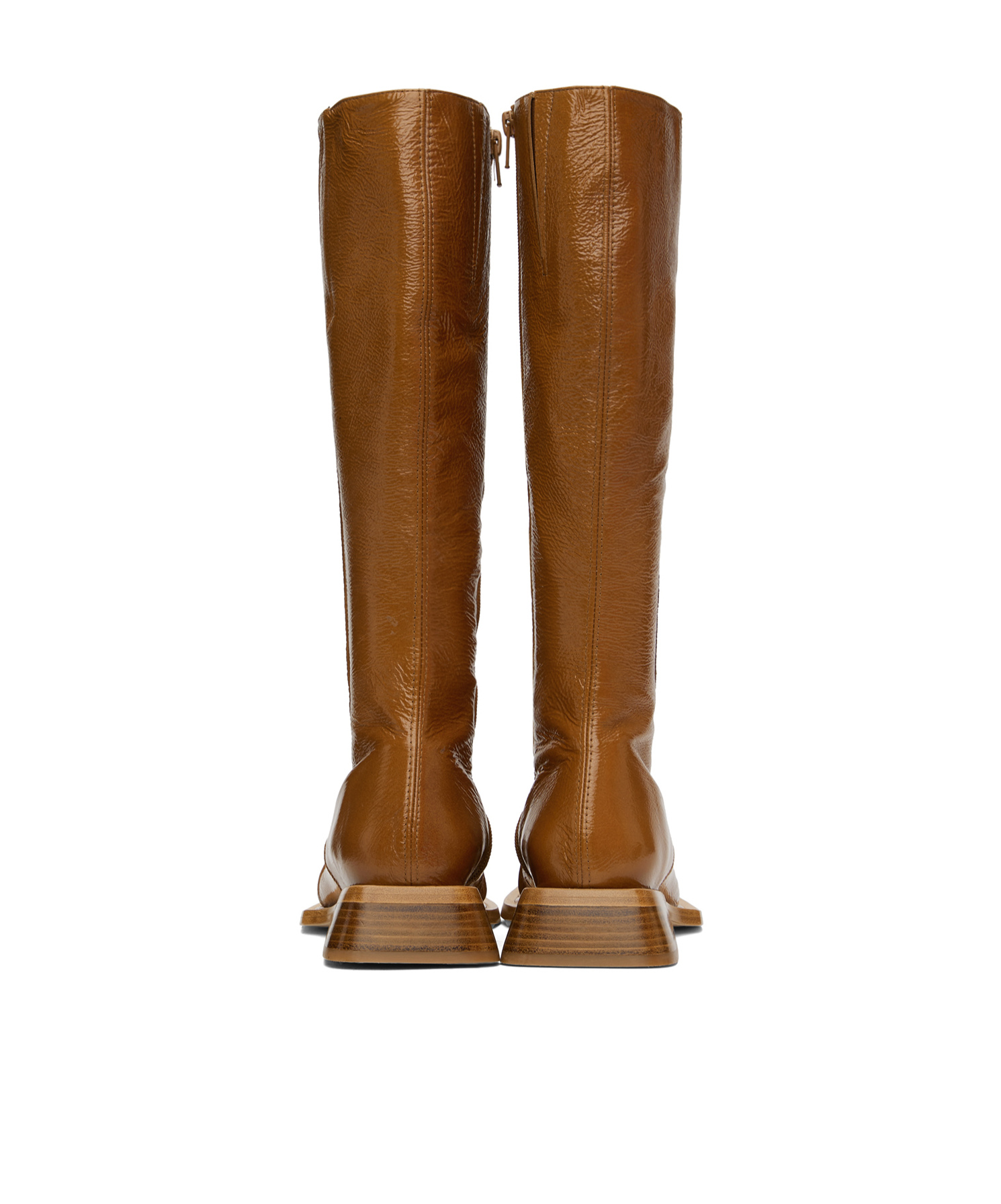 Miista Pats Zipper Boots In Brown