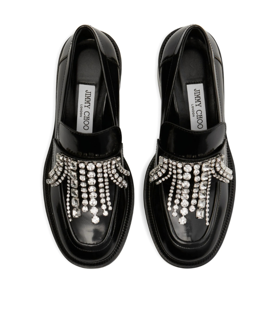 Jimmy Choo 50mm Tylor Crystal-embellished Loafer Pumps In Black