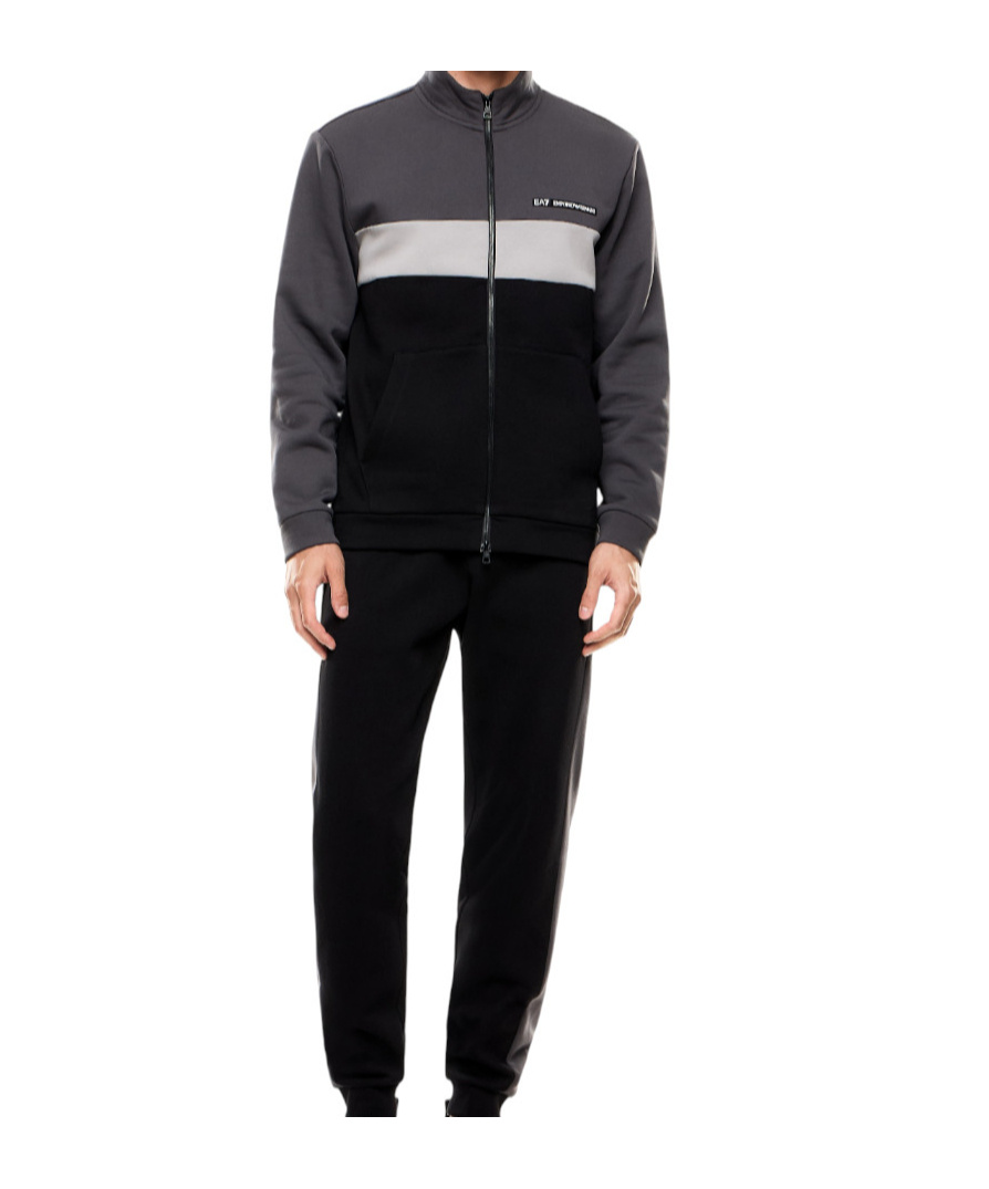 Ea7 Asv Athletic Colour Block Organic Cotton-blend Tracksuit In Multi