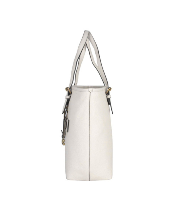 Coach Zippered Outer Pocket Handbag In White