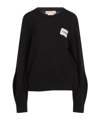 Marni Plainsolid-color Cashmere Knitted Sweater In Black