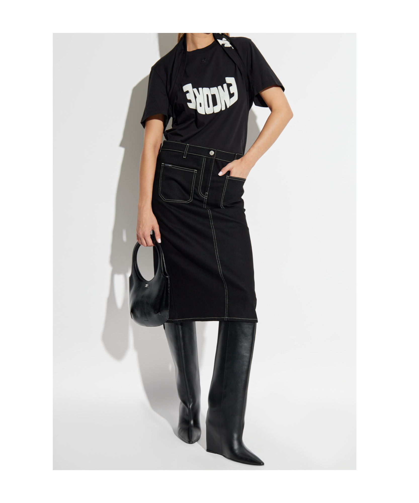 Courrèges Belt-loop Skirt In Black
