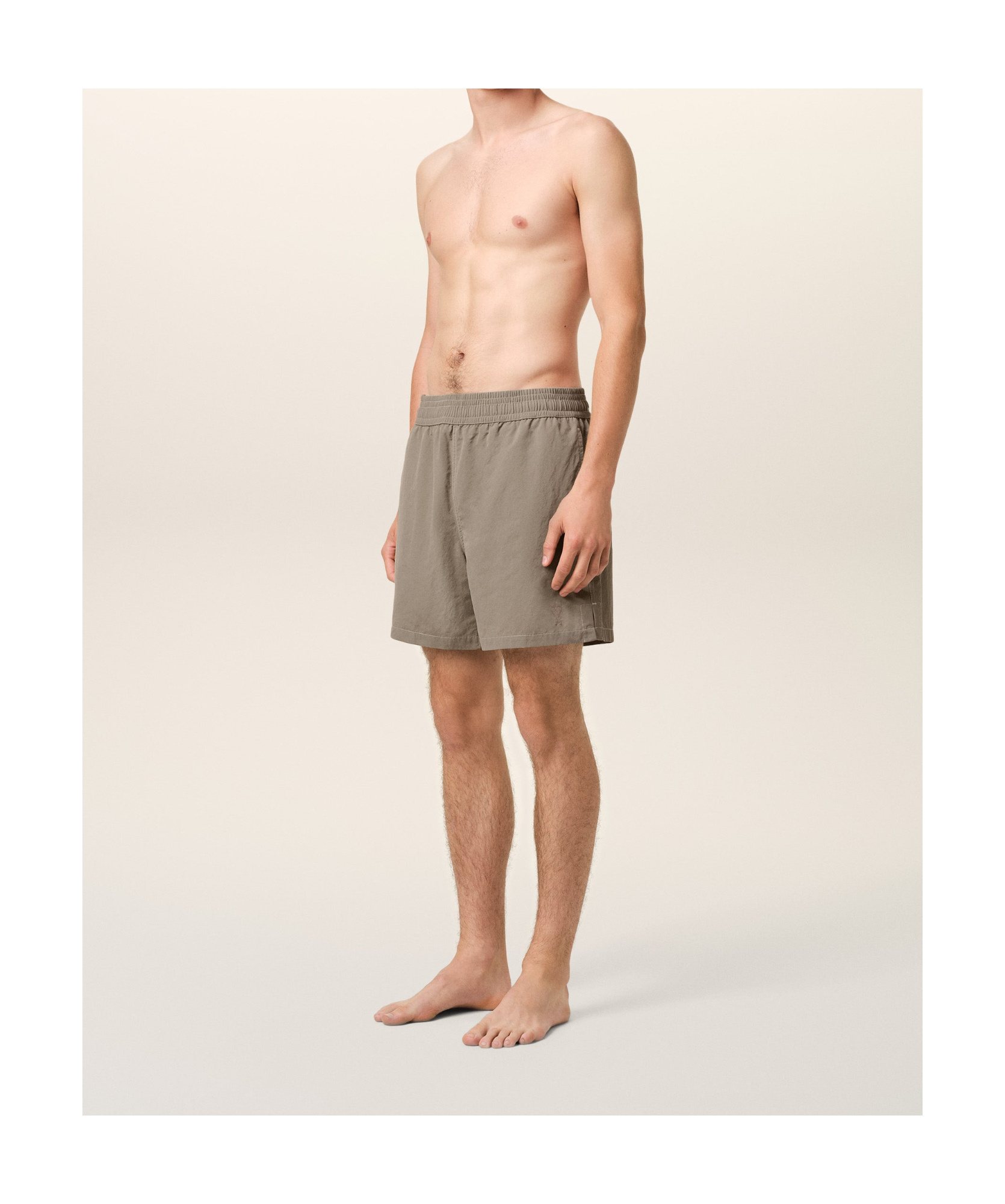 Ami Alexandre Mattiussi Elastic Waist Swimming Trunks In Nude