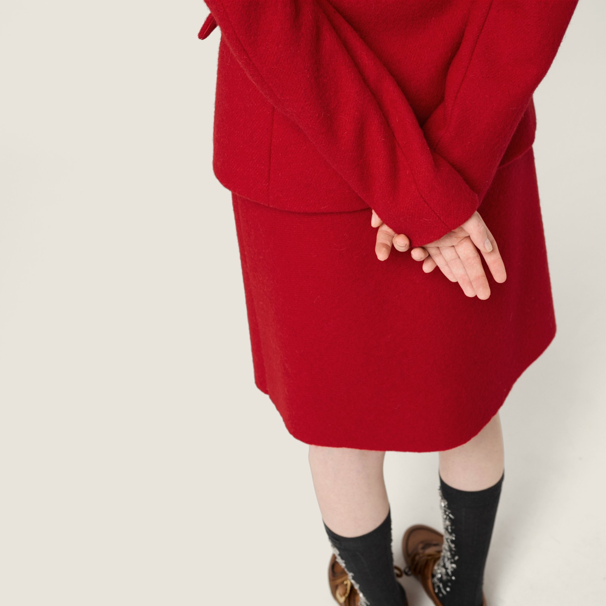 Miu Miu Mohair Skirt In Red