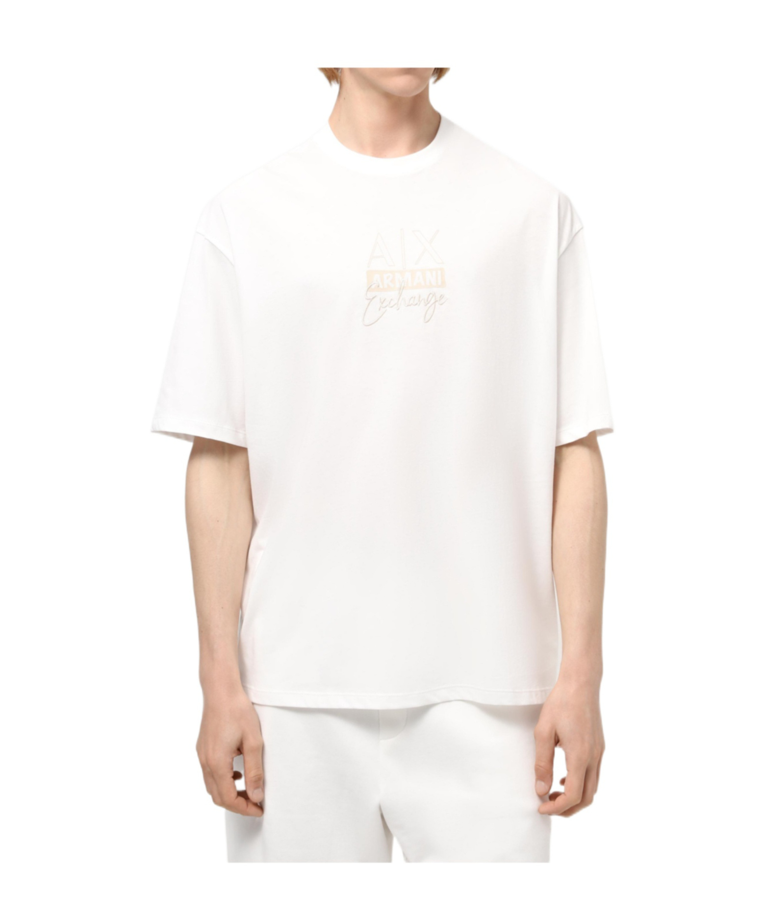 ARMANI EXCHANGE ROUND COLLAR LOGO T-SHIRT 