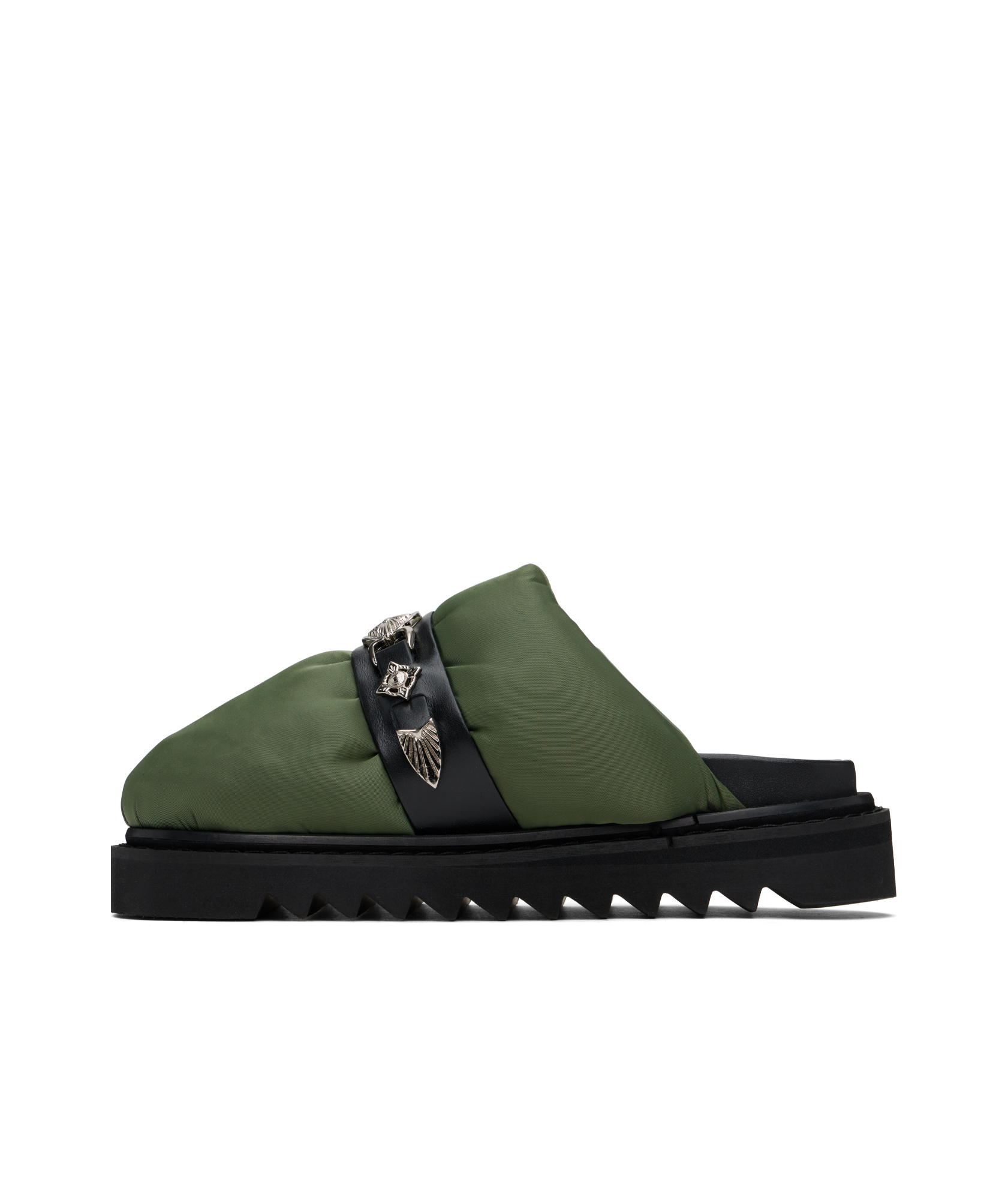 Toga Virilis Round Toe Slippers In Green