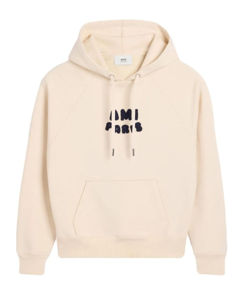 Ami Alexandre Mattiussi Ami Men Cream Cotton Sweatshirt In White