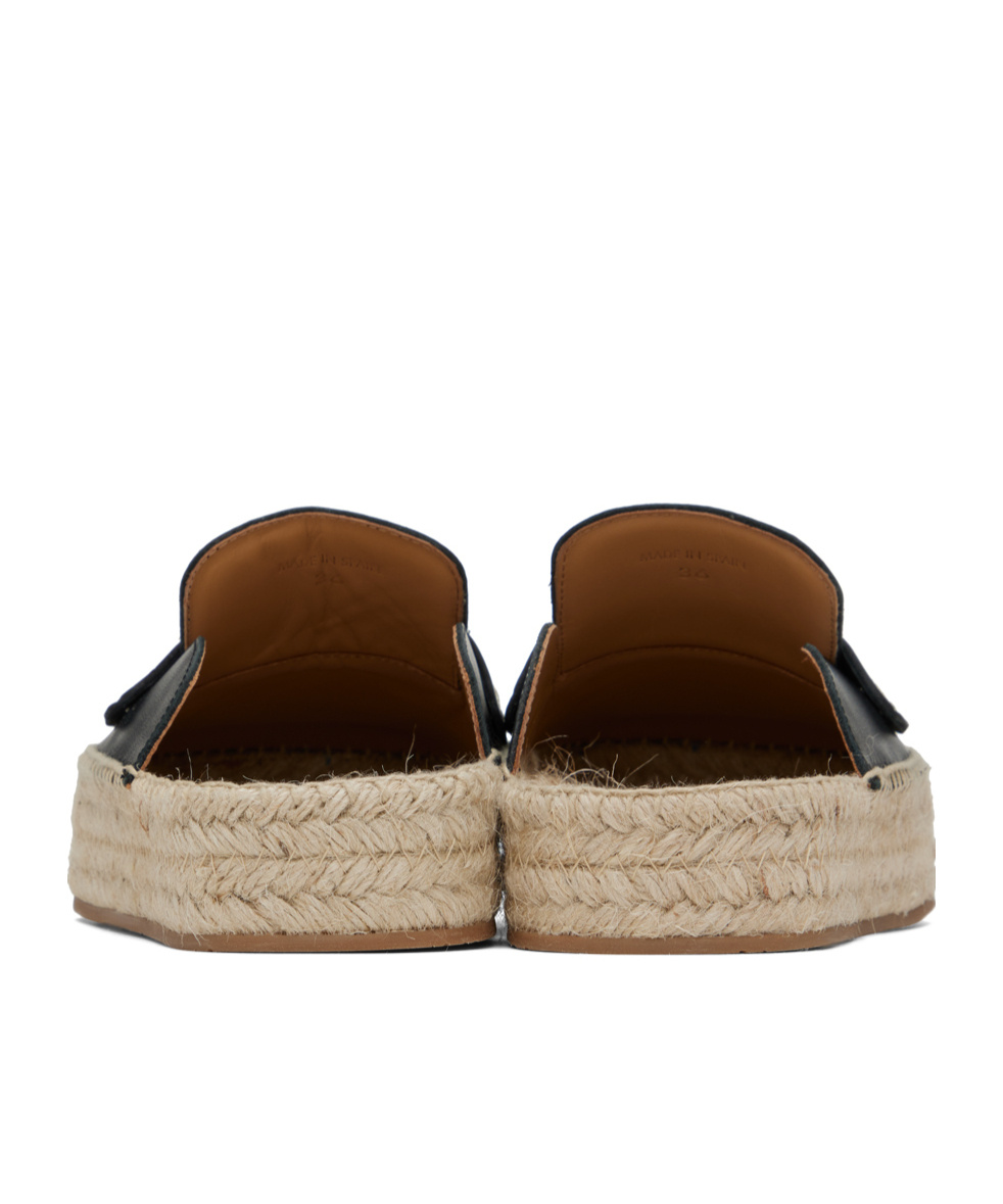 Jw Anderson Leather Espadrille Loafer Mules In Nude