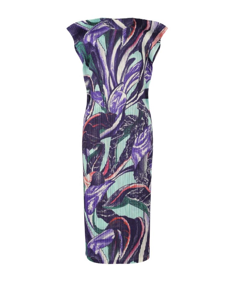 Shop Issey Miyake Tardivo Plissé Midi Dress In Multicolor