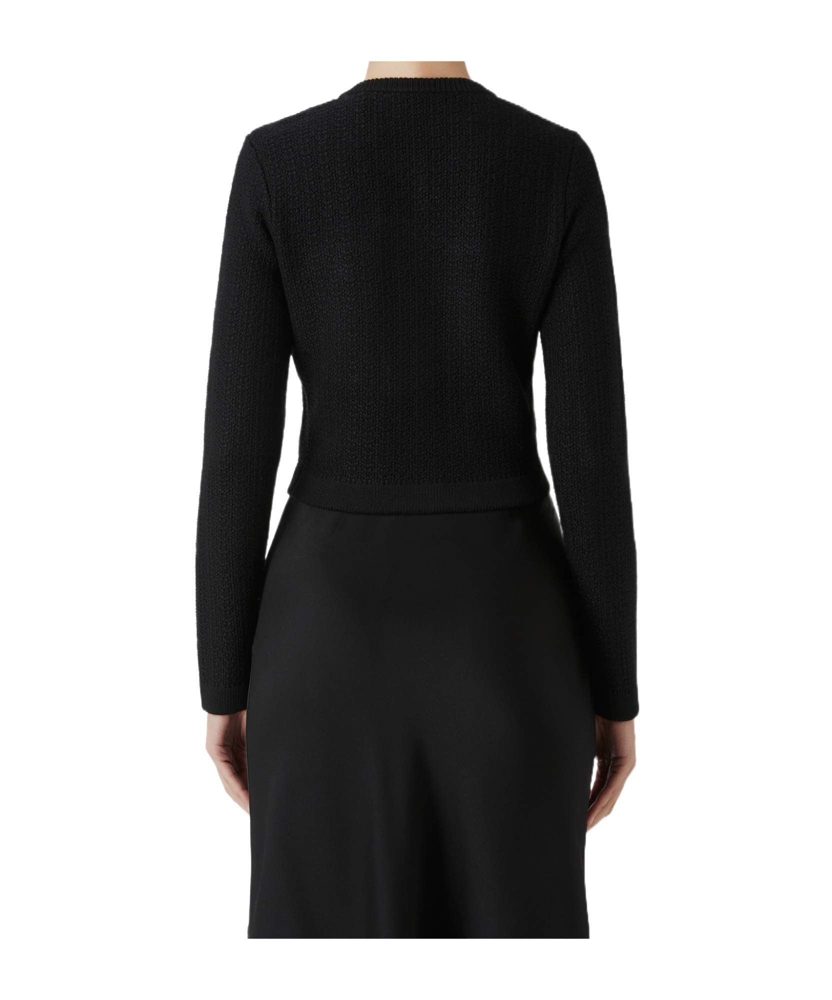 Elisabetta Franchi Long-sleeved Knitted Cardigan In Black