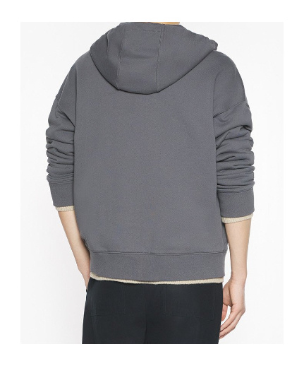 Maison Kitsuné Fox Head Zipped Oversize Hoodie In Gray