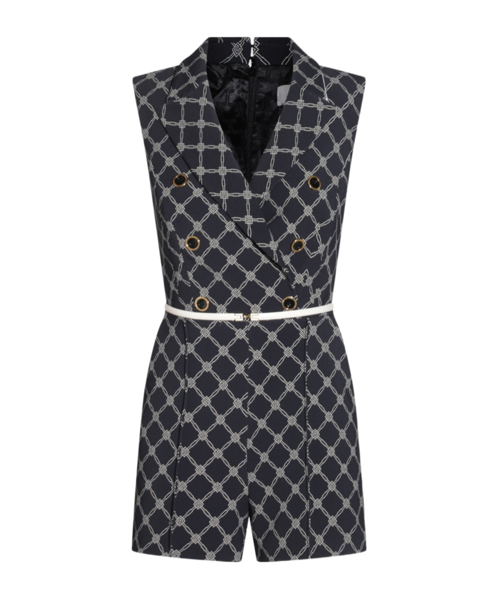 Elisabetta Franchi Black Jumpsuits In Multi