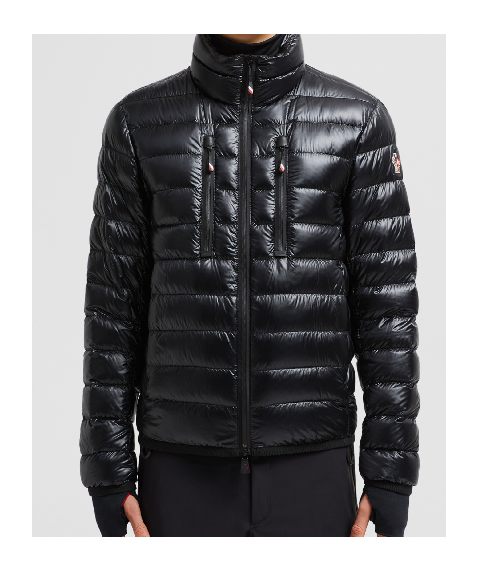 Moncler Hers Padded Jacket Zipped Pockets In Black