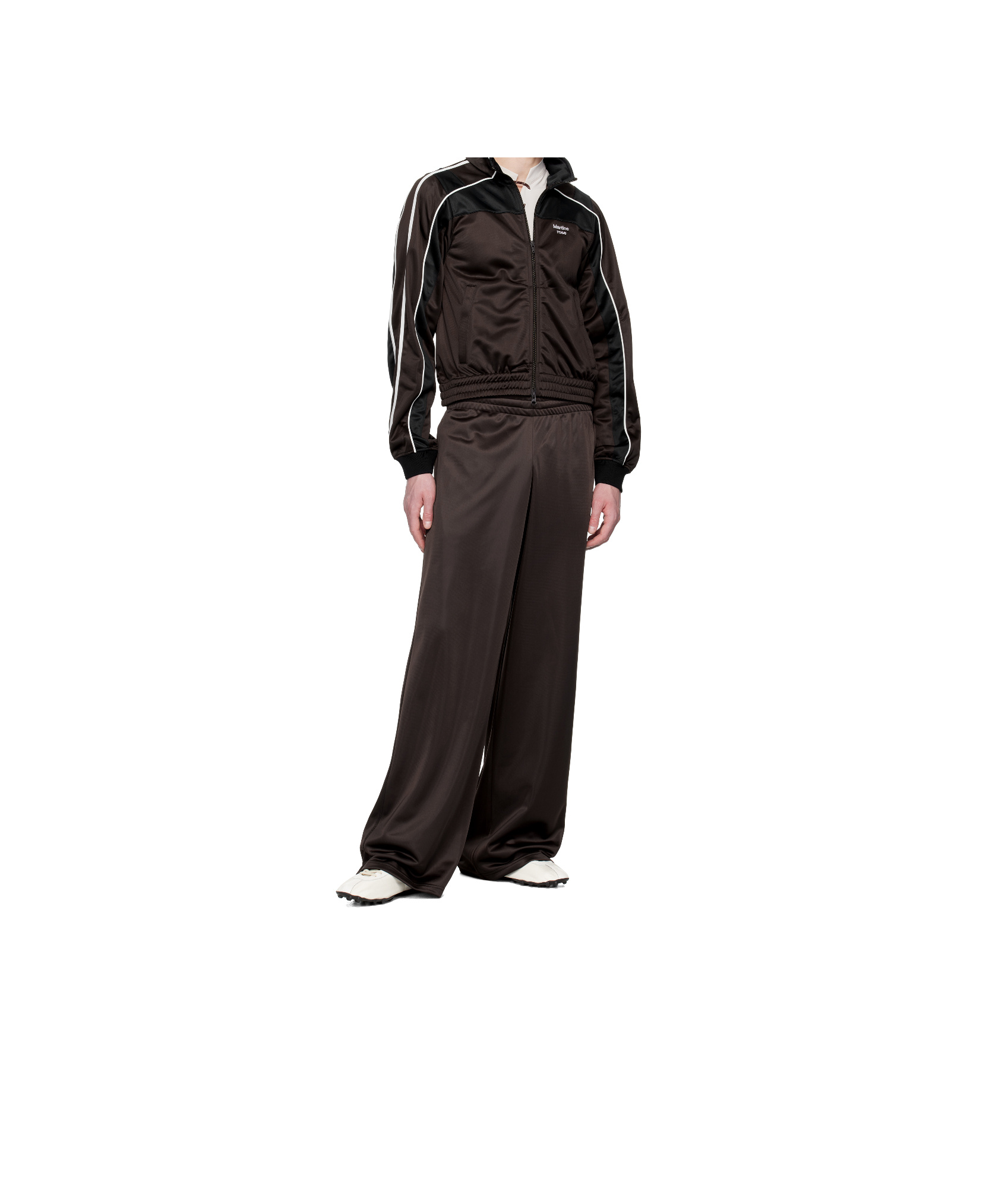 Shop Martine Rose Shrunken Track Jacket In Brown