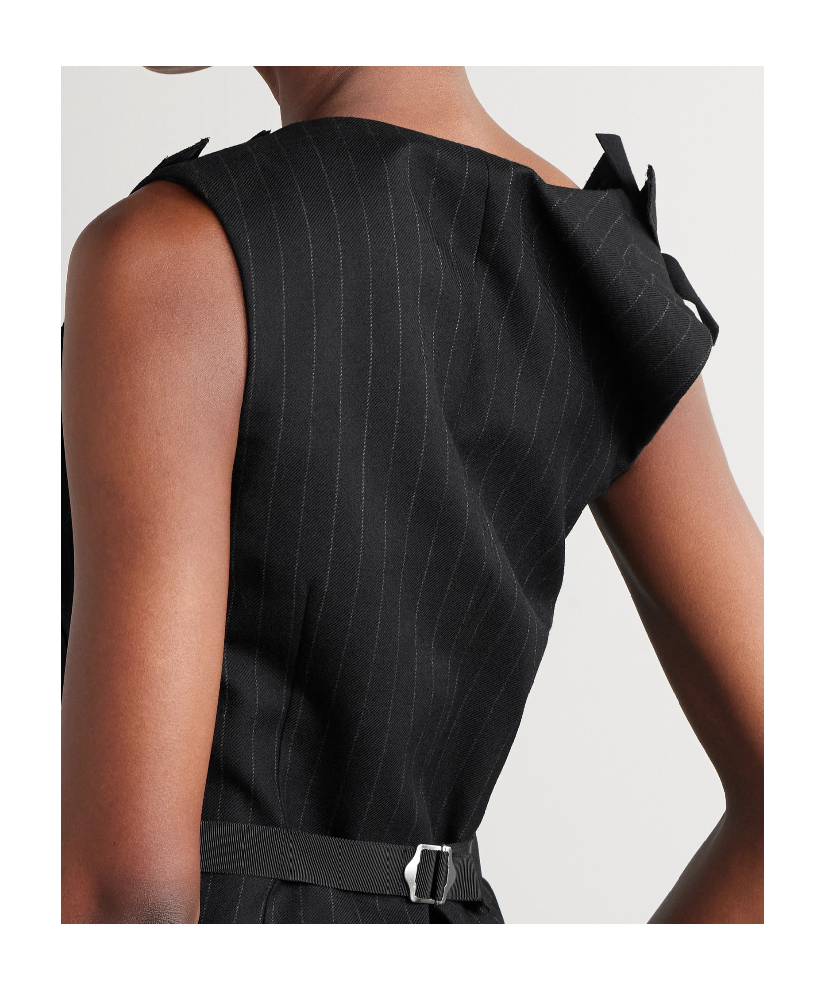 Sacai Patchwork Waistcoat In Black