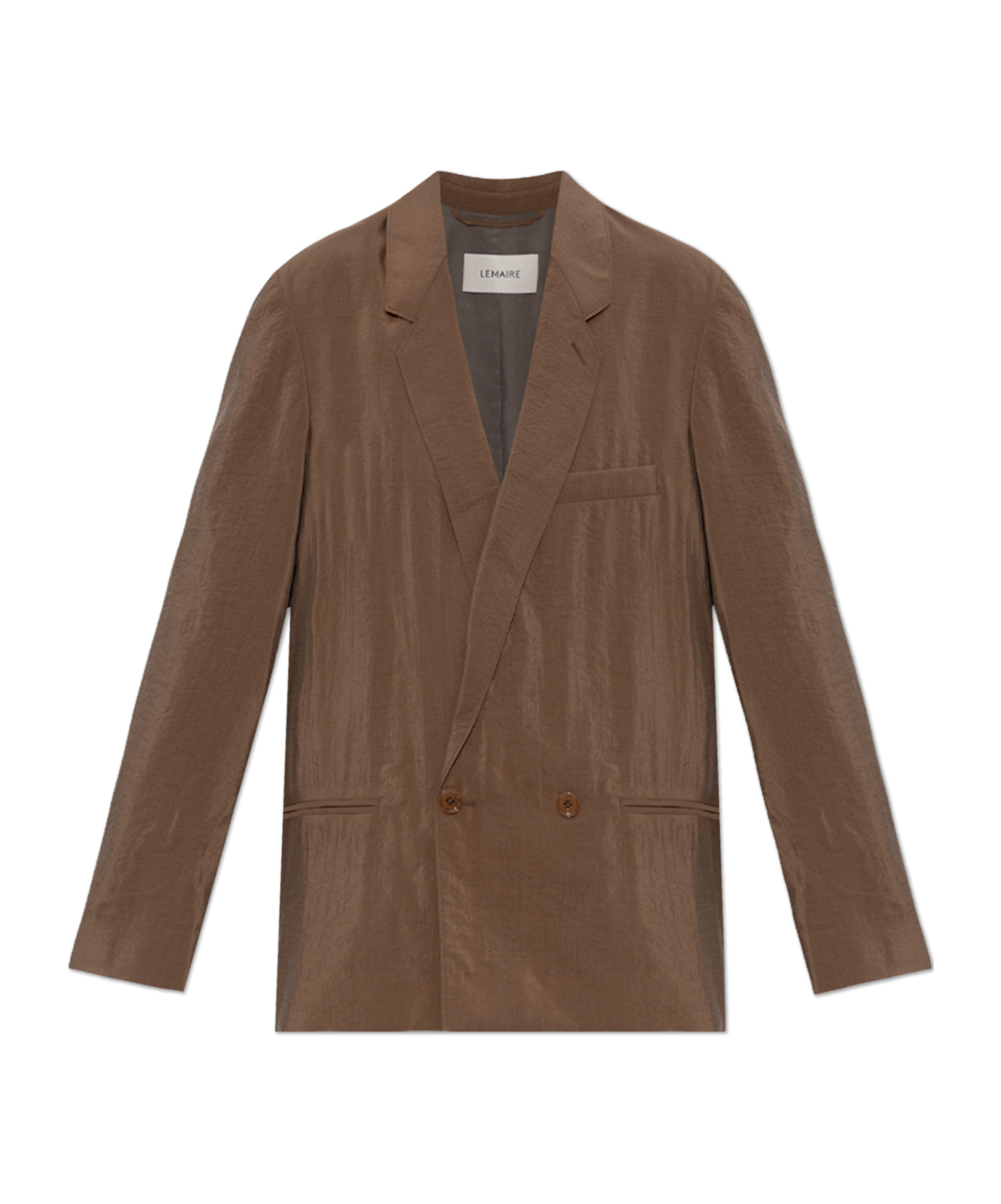 Lemaire Double-breasted Blazer In Brown