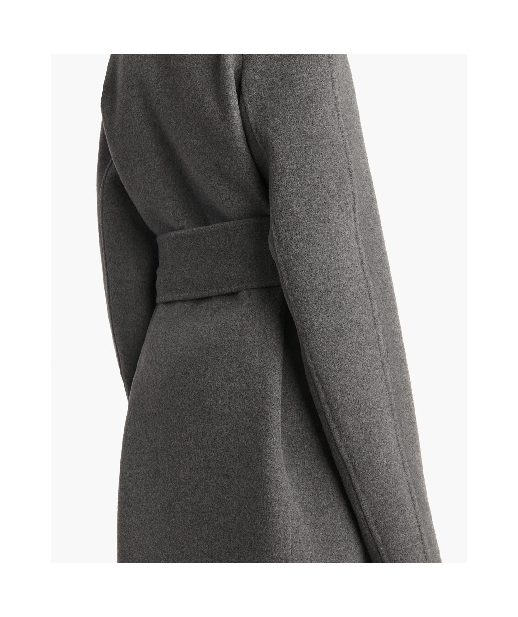 Khaite Annly Belted Wool-felt Coat In Gray
