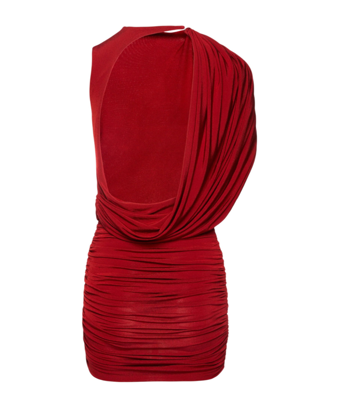 Magda Butrym Women Asymmetric Draped Mini Dress In Red In Red
