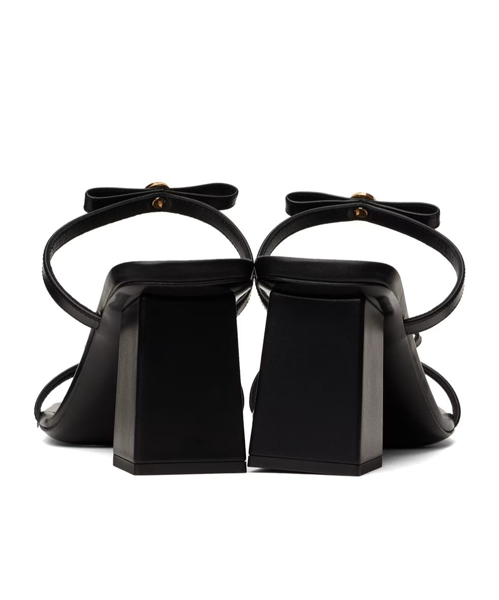 Versace 70mm Square-toe Sandals In Black