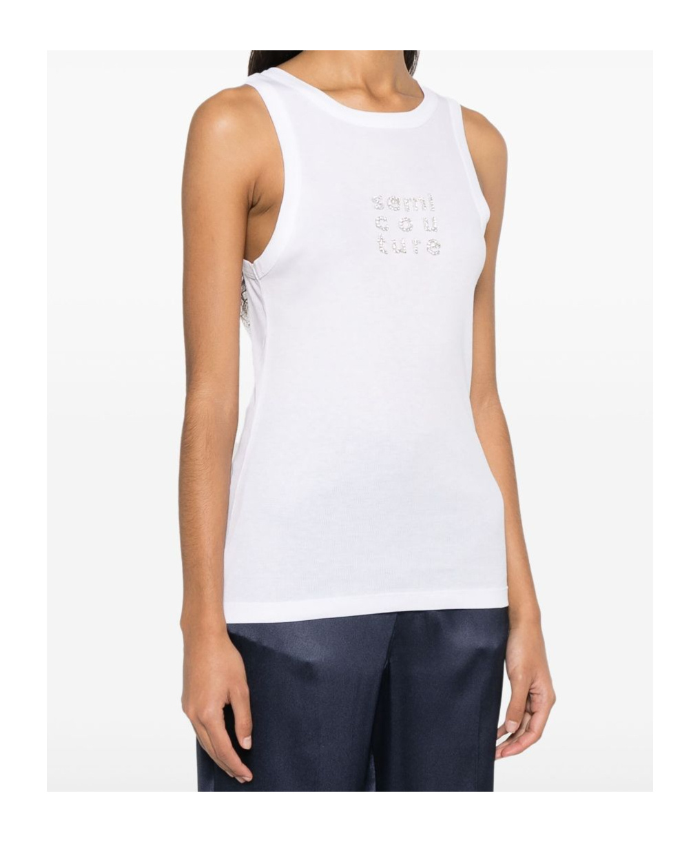 SEMICOUTURE ROUND COLLAR SLEEVELESS VEST