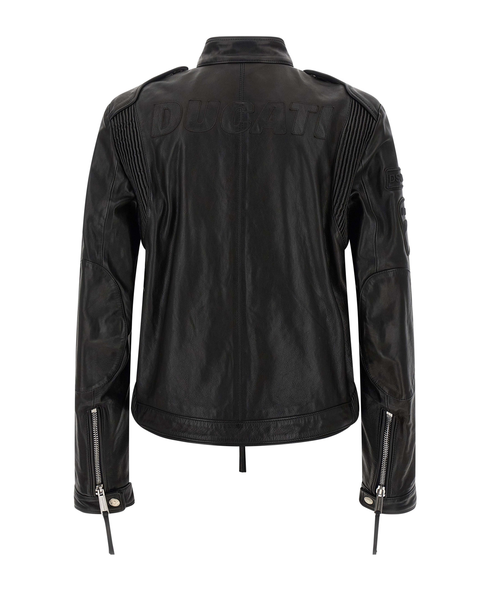 Dsquared2 X Ducati Capsule Leather Jacket Puffer Jackets Black In Black