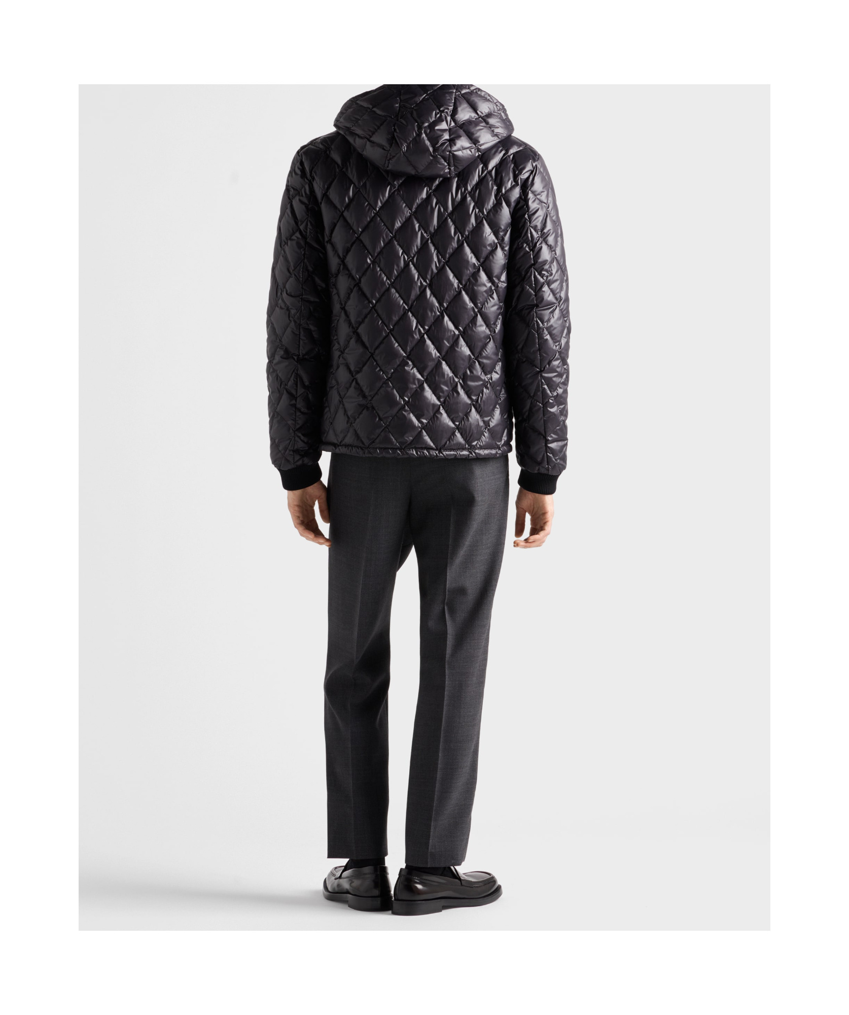 Prada Quilted Hooded Jacket In Black