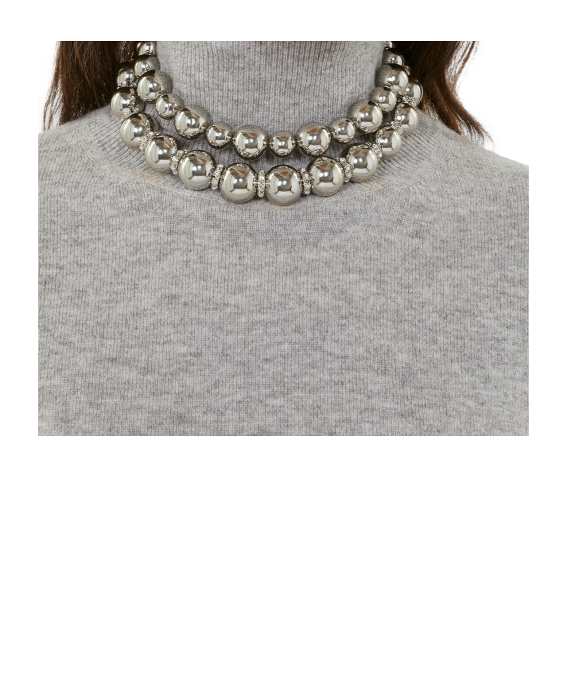 Max Mara Ball Necklace In Silver