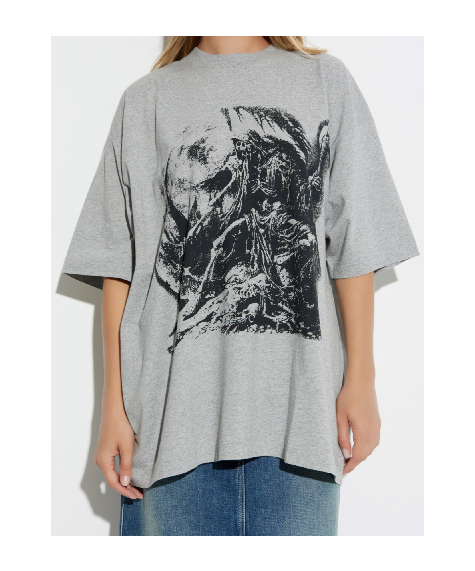 Vetements Goth Oversized Tee Grey Melange In Gray