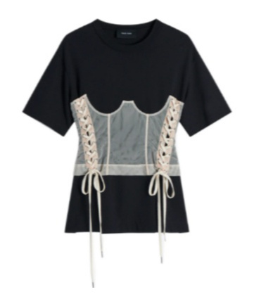 Simone Rocha Corset Panel T-shirt In Black