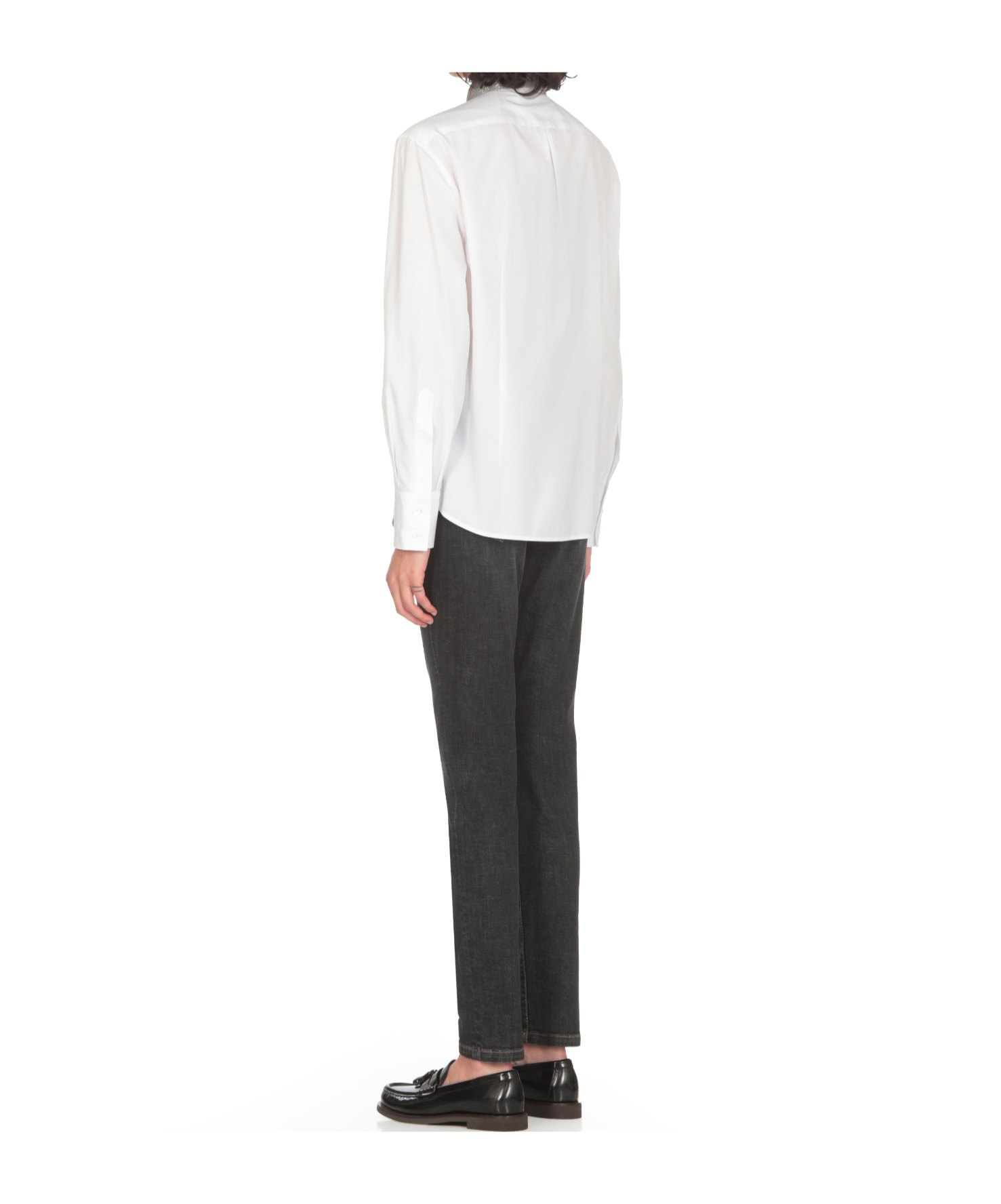 Brunello Cucinelli Women's "shirt With Beaded Collar In White