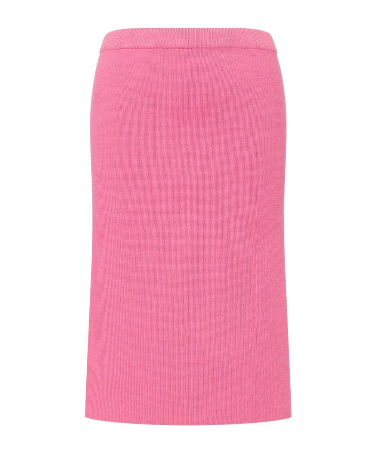 Philosophy Di Lorenzo Serafini Midi Pink Skirt With Elastic Waistband In Ribbed Fabric Woman In Pink