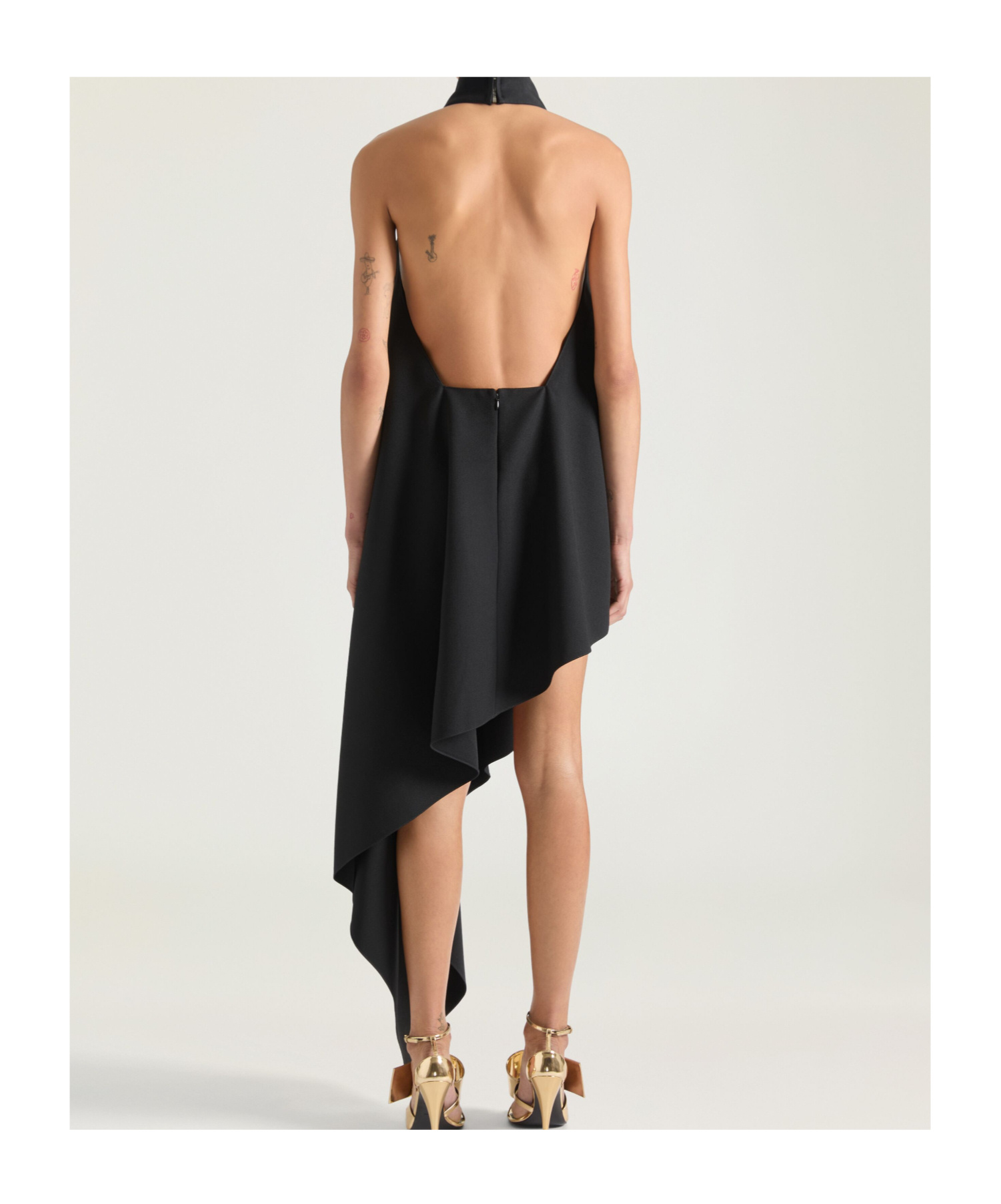 Givenchy Asymmetric Halterneck Dress In Wool In Black