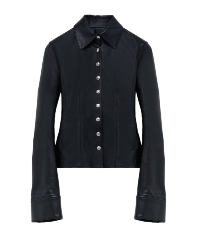 Alexander Mcqueen Leather Shirt In Black