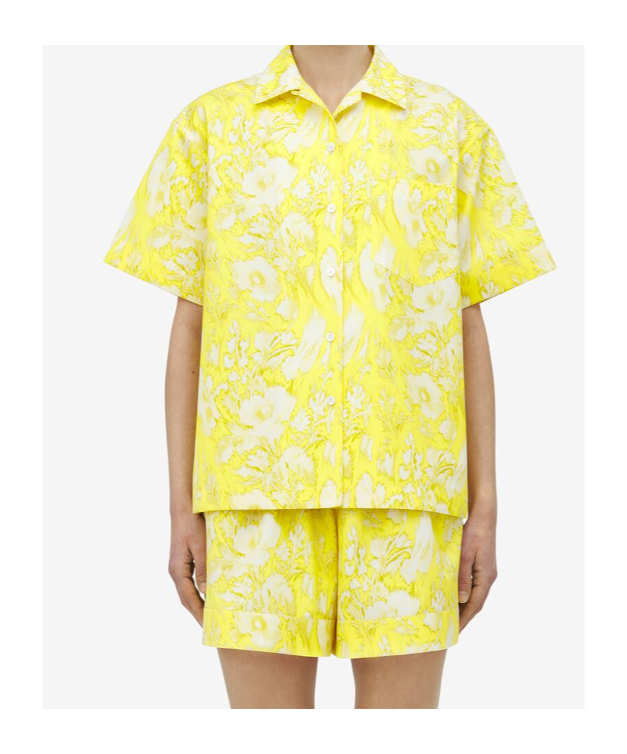 Alexander Mcqueen Warped Floral Shirt In Yellow