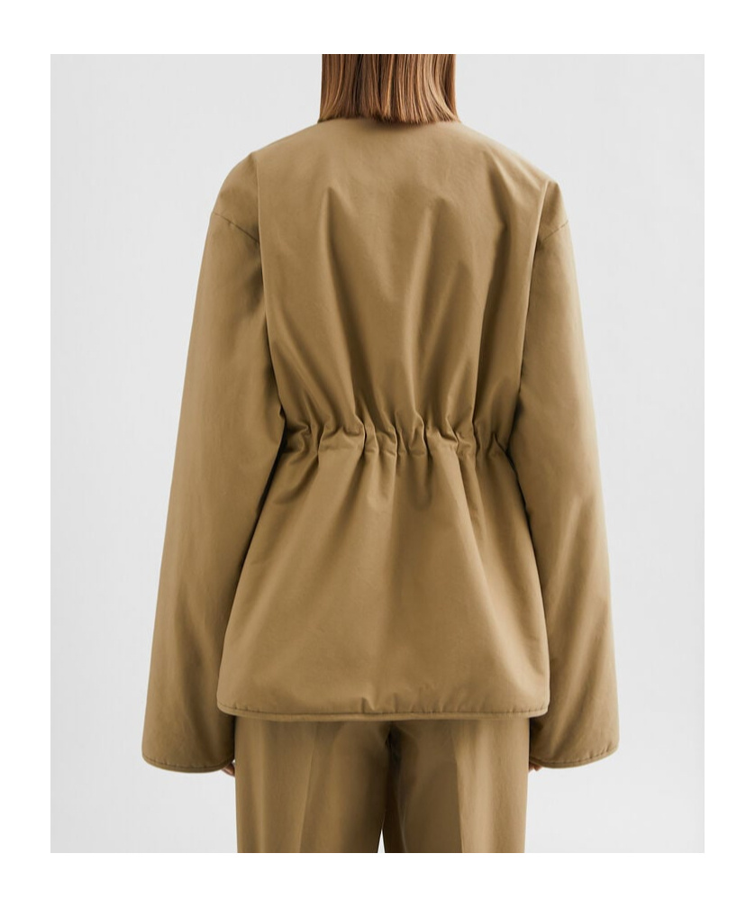Jil Sander Logo-embroidered Jacket In Brown