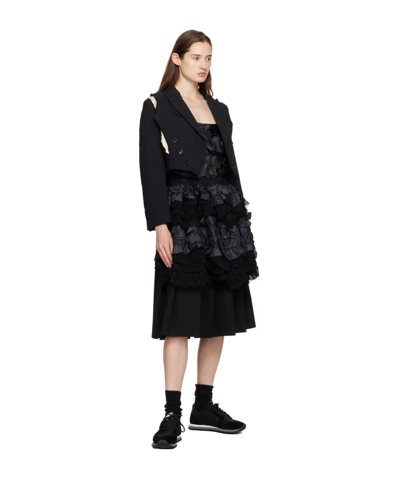 COMME DES GARÇONS HALF SKIRT WITH LOTUS LEAF EDGE DETAILS 