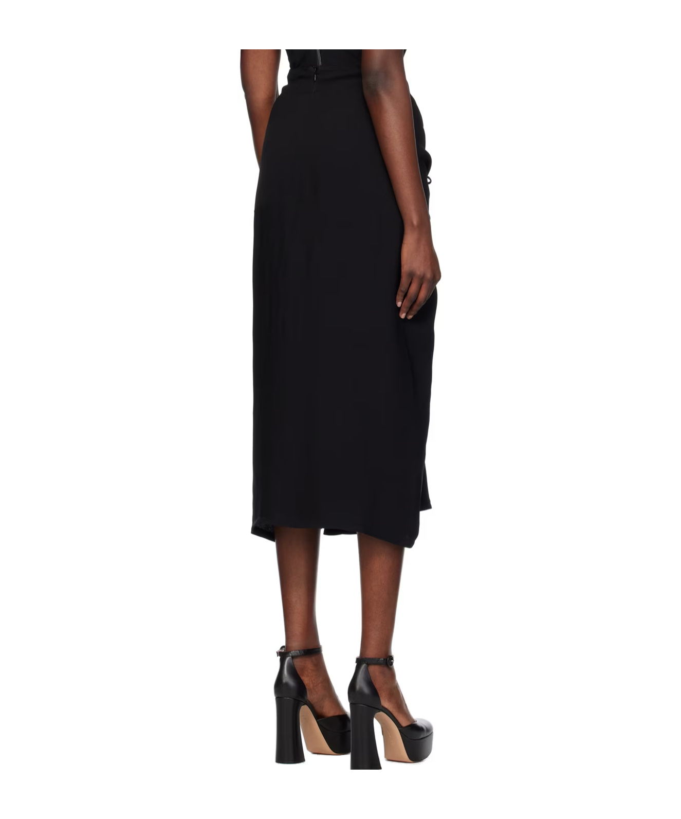 Shop Vivienne Westwood Cj Draped Midi Skirt In Black
