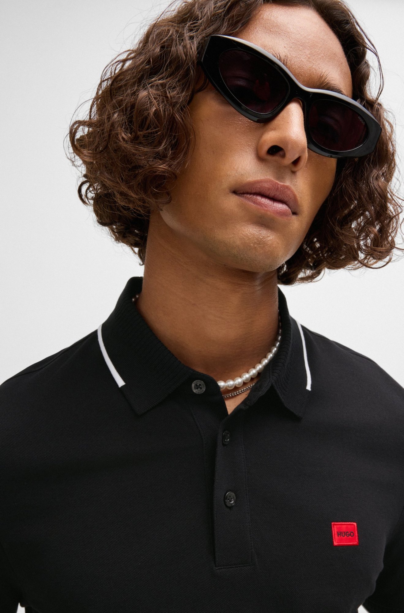 Hugo Boss Hugo Polo Shirt With Logo Patch In Black