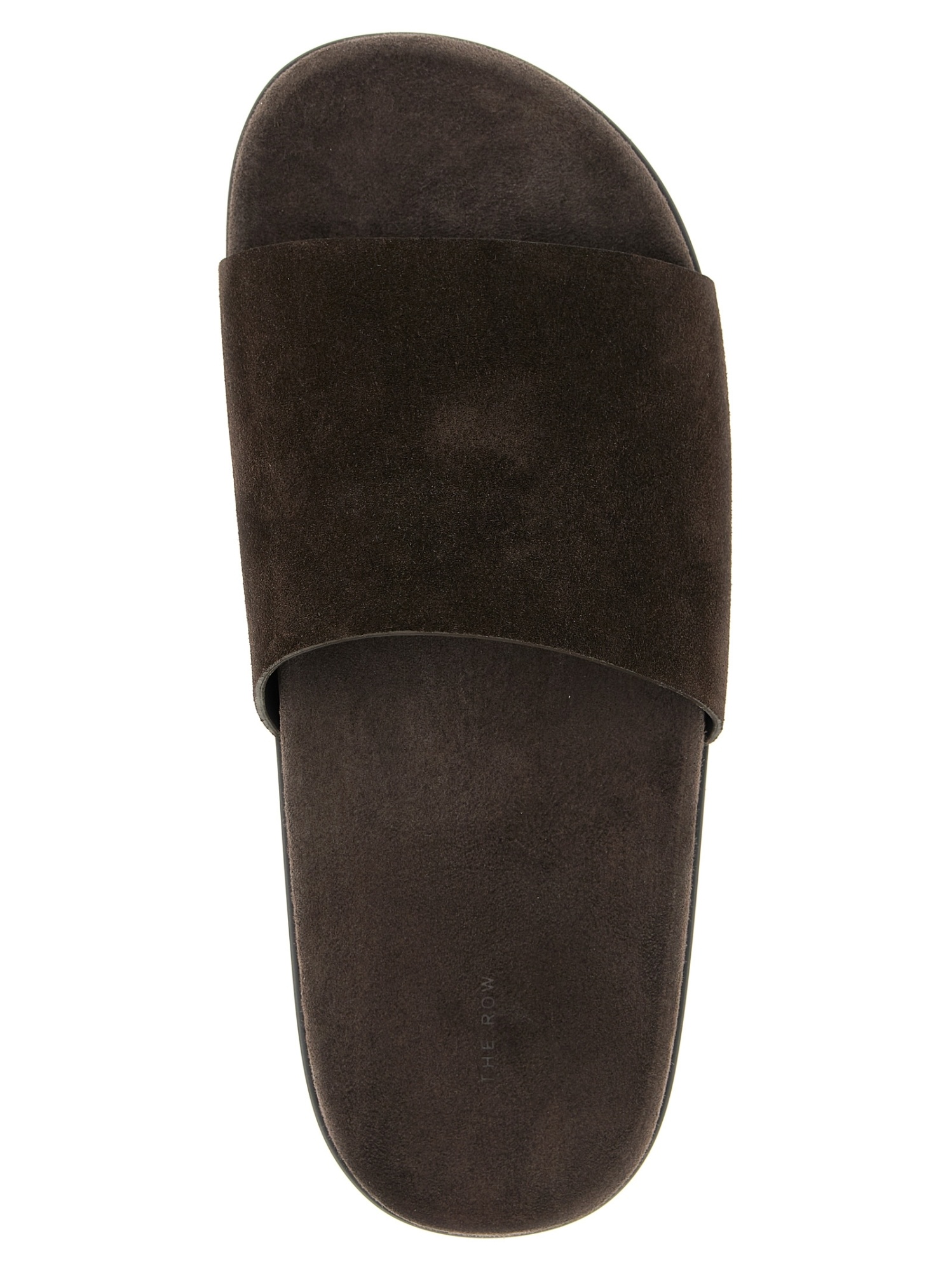 The Row Round Toe Slippers In Brown
