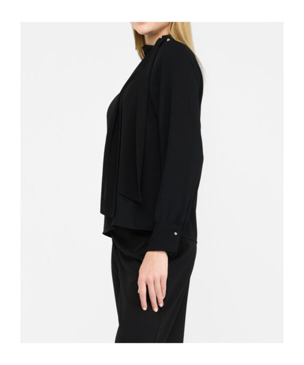 Liu •jo High-neck Button-detail Blouse In Black