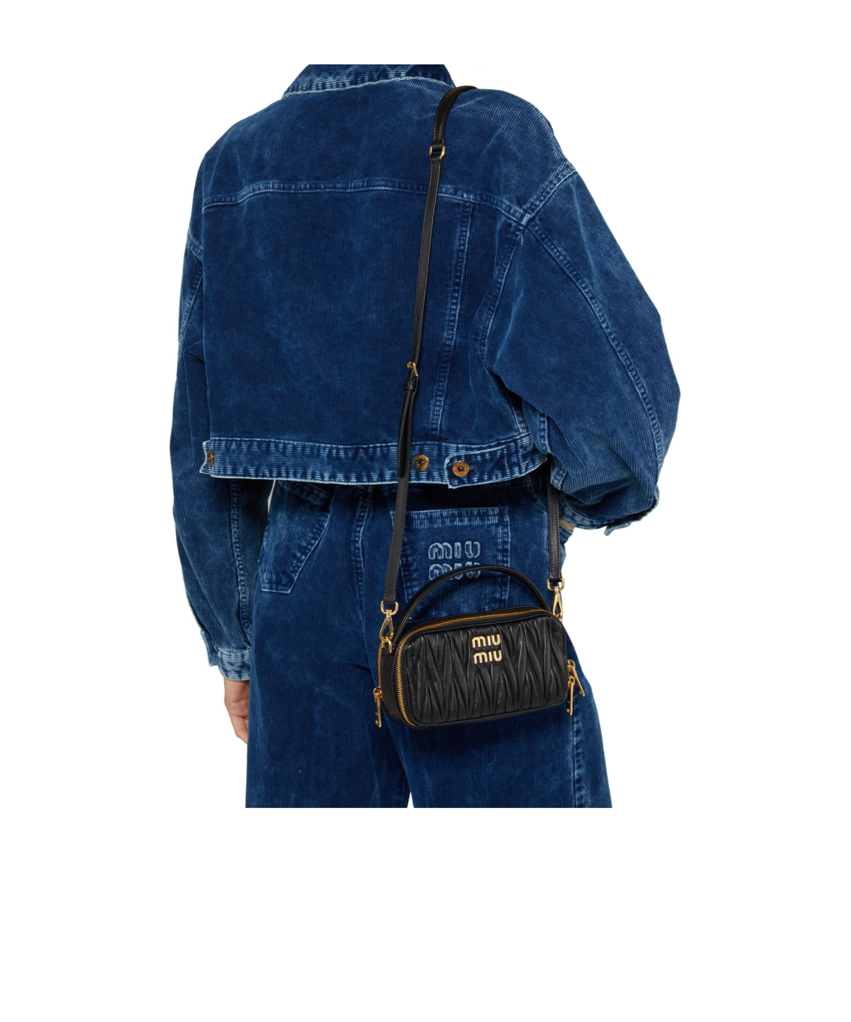 Miu Miu Logo Shoulder Bag In Black
