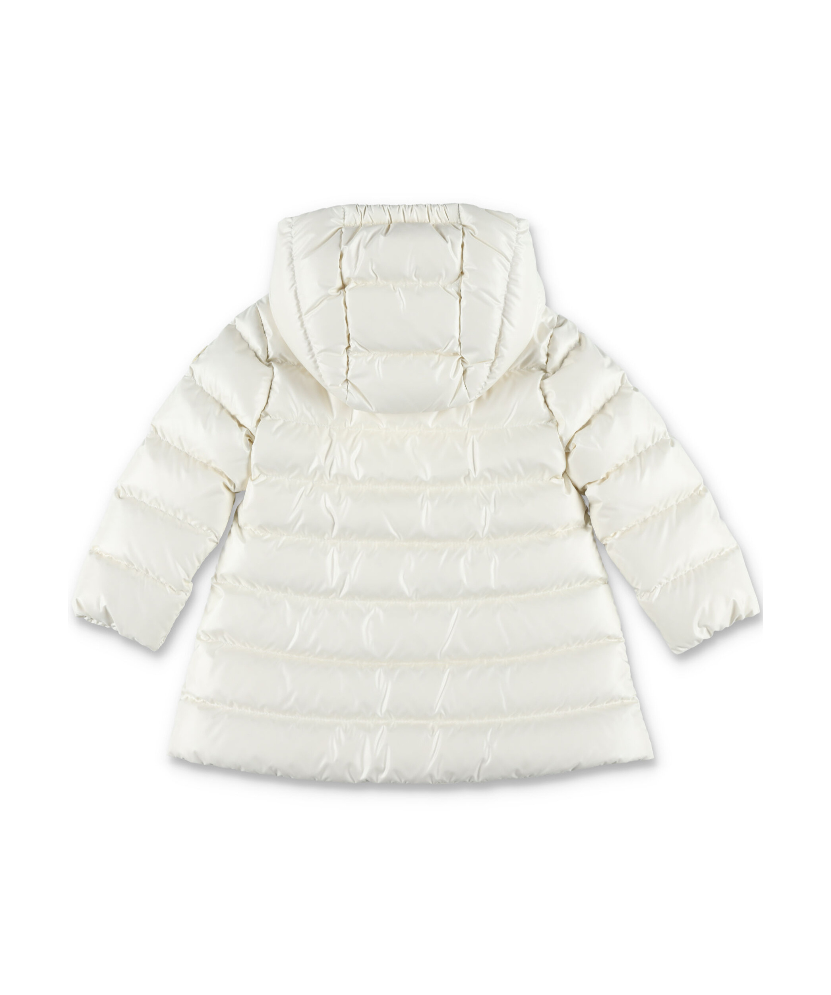 Moncler Enfant Logo Patch Hooded Coat In White