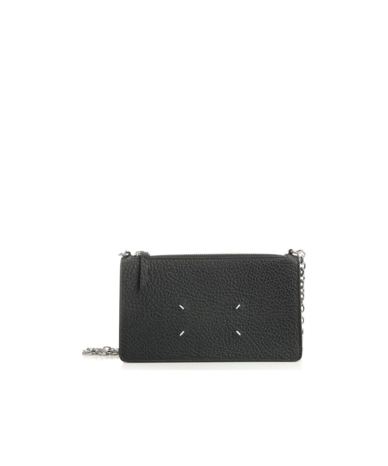 Maison Margiela Chain Link Zipped Wallet In Black