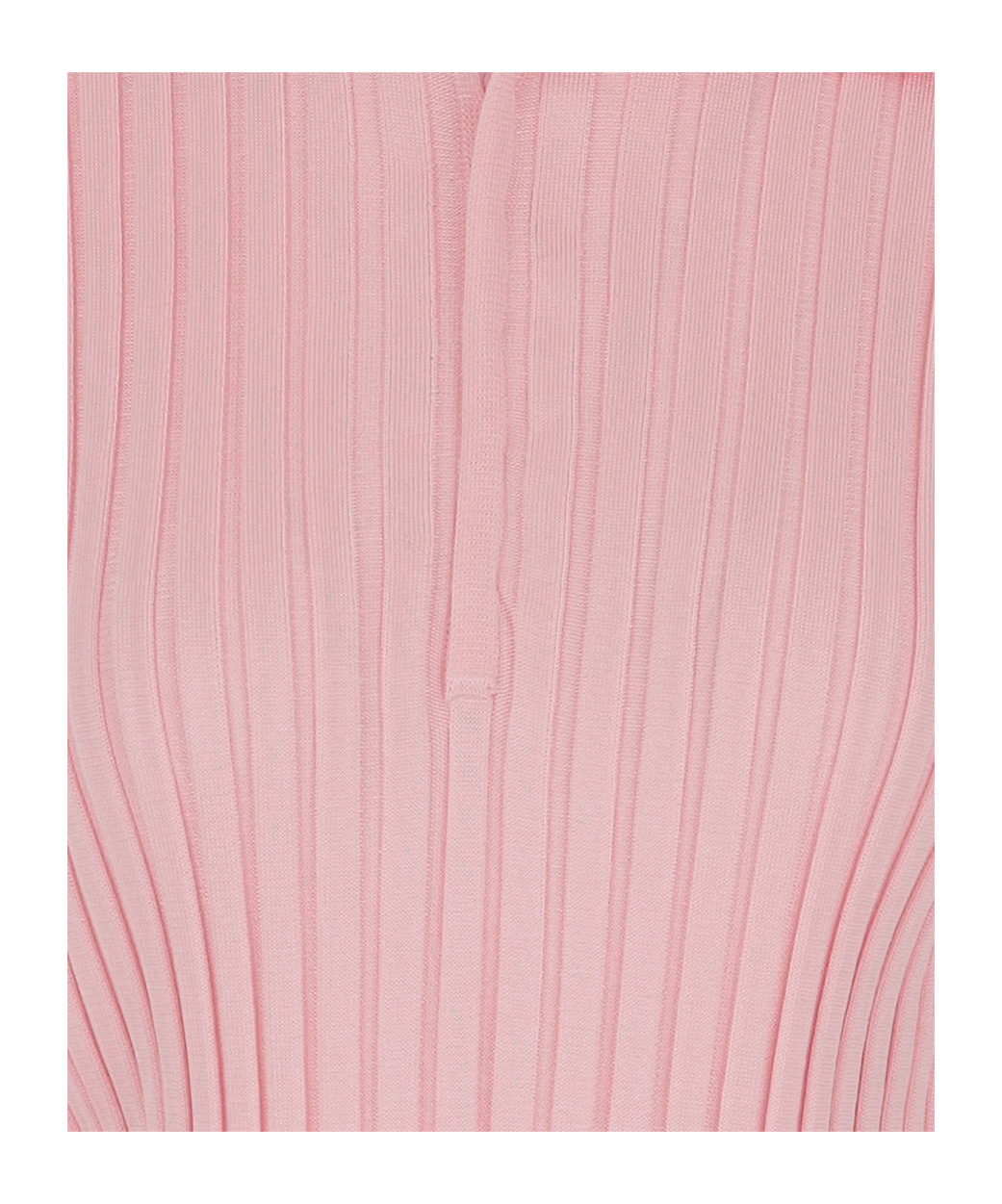 Jil Sander Ruffle Flounce Polo Shirt In Viscose Blend In Pink