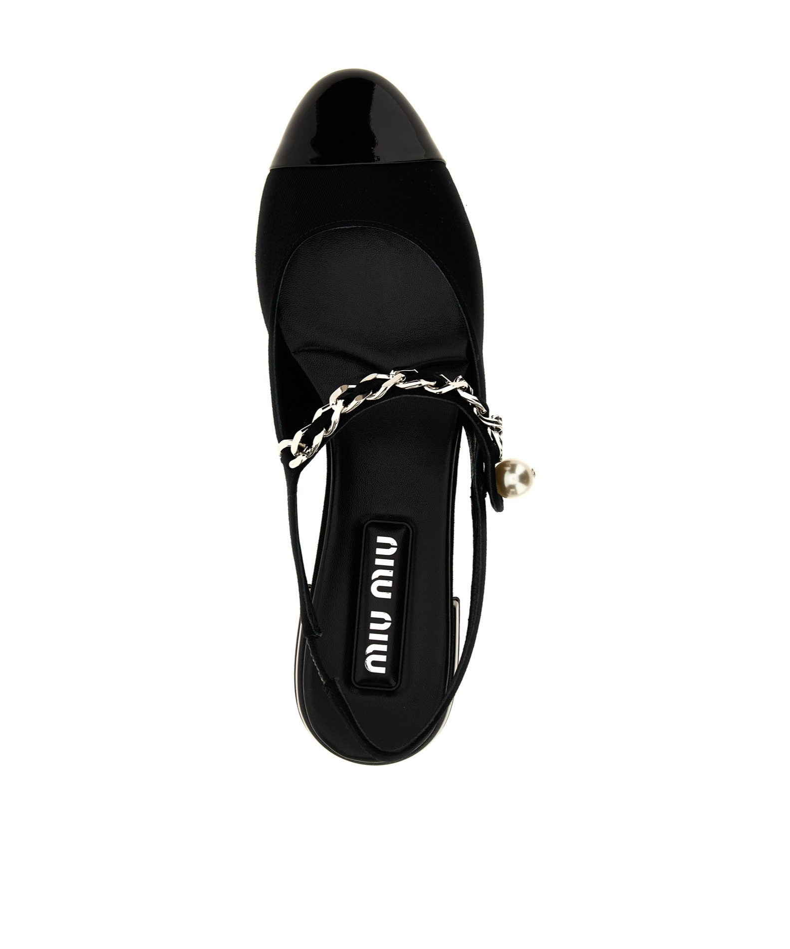 Miu Miu Round-headed Flat Sandals In Black