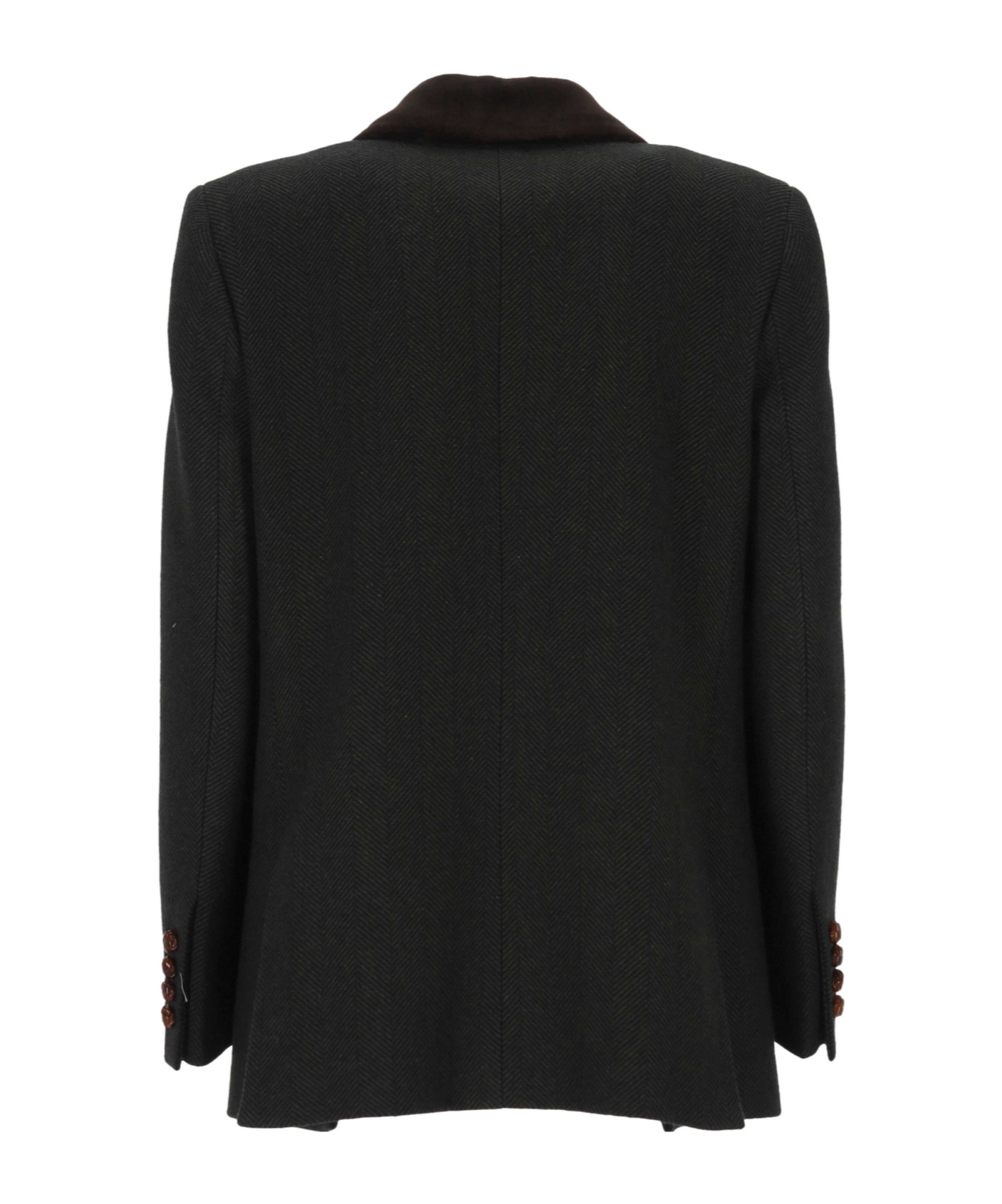 Blazé Milano Herringbone Double-breasted Jacket In Black