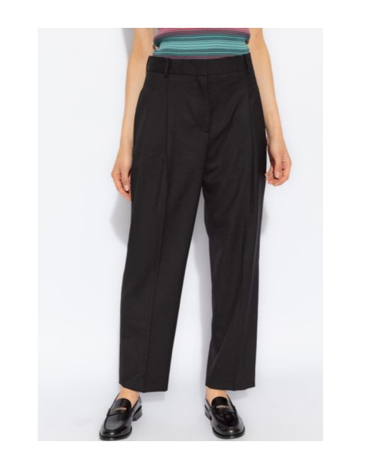 Shop Paul Smith Tapered-leg Wool Trousers In Black