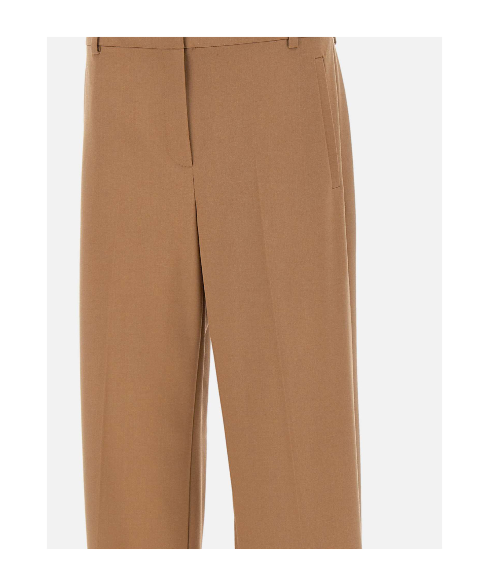 Marella Belt Loop Casual Pants In Brown